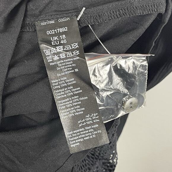 Aveology Tisha Embroidered Lace Black Maxi Dress Boho Gothic Women's Size 18 NWT - Picture 11 of 13